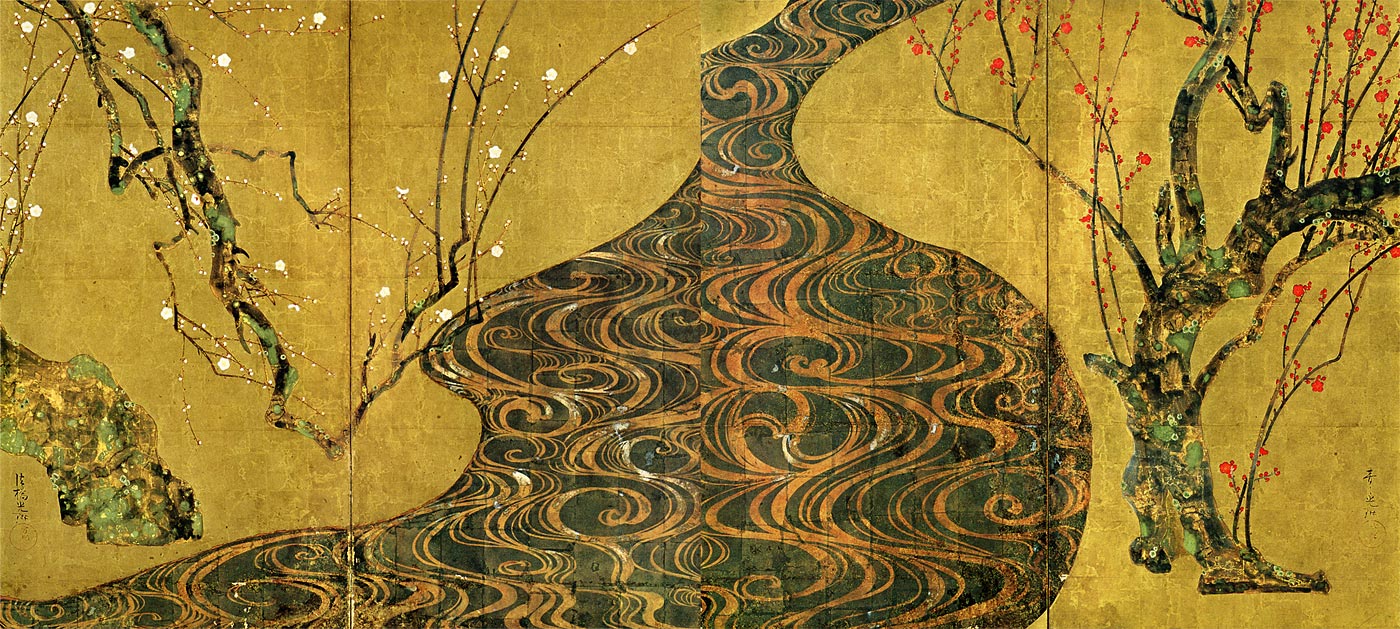 国宝 紅白梅図屏風 尾形光琳筆 中央公論美術出版 